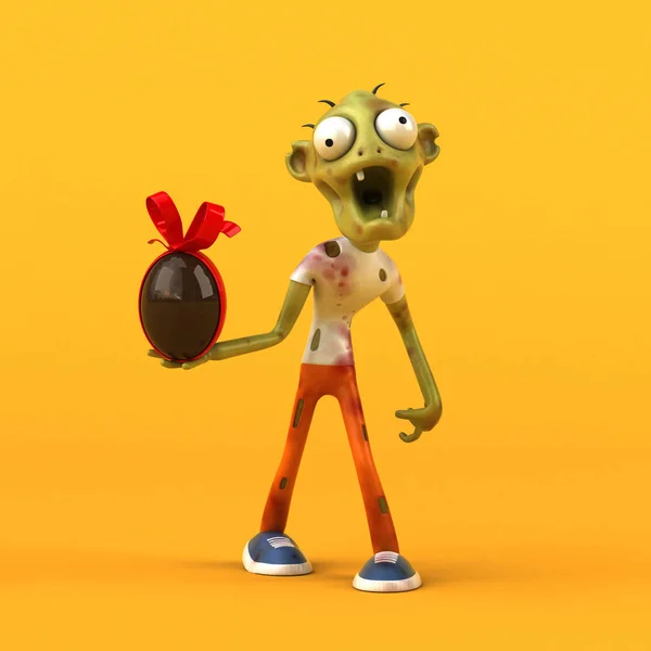 Leuke Zombie Karakter Met Illustratie — Stockfoto