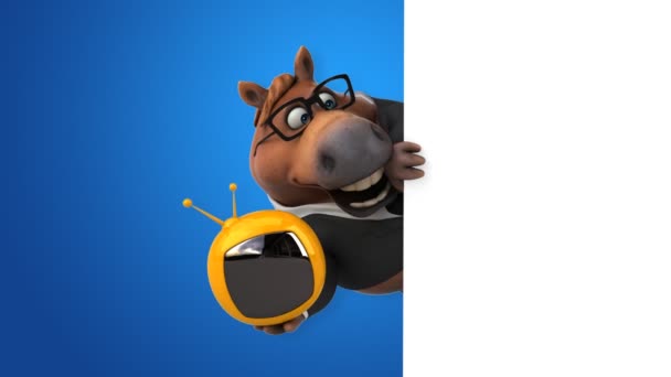 Rolig Häst Med Animation — Stockvideo