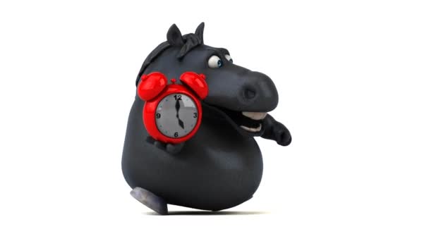 Fun Horse Clock Animation — Stock Video