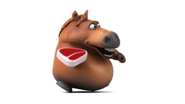 Fun Horse Meat Animation — Stock Video