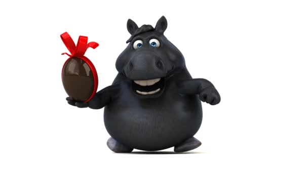 Fun Horse Egg Animation — Stock Video