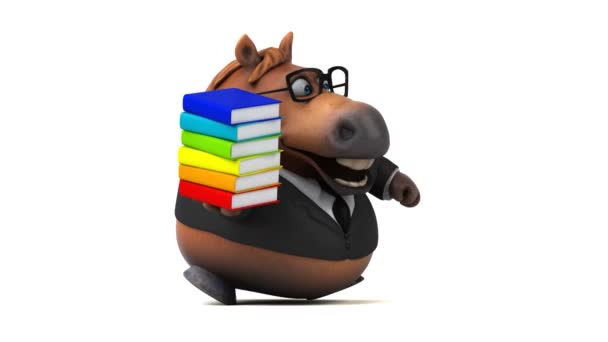 Zábava kůň s knihy - 3d animace