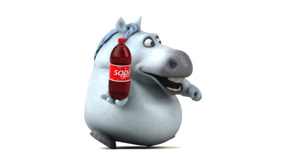 Spaßpferd Mit Soda Animation — Stockvideo