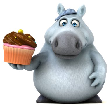 Kek ile eğlenceli at - 3D Görüntü