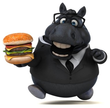 Hamburger - 3d çizim ile eğlenceli at