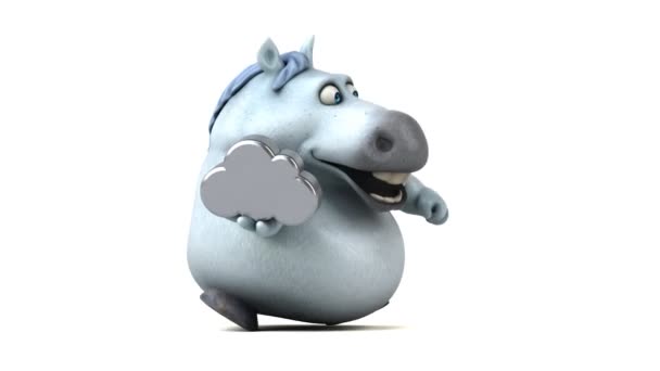 Spaßpferd Mit Wolke Animation — Stockvideo