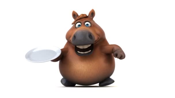 Fun Horse Plate Animation — Stock Video