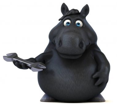 Aletli eğlenceli at - 3B Görüntü