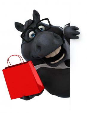 Çantayla eğlenceli at - 3D Görüntü