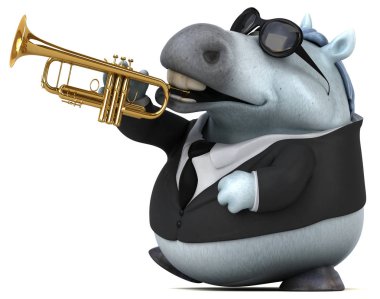 Eğlenceli at oyuncu - 3d çizim