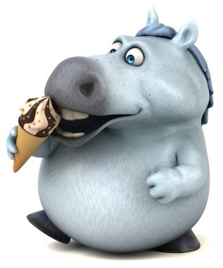 Dondurmalı eğlenceli at - 3D Görüntü