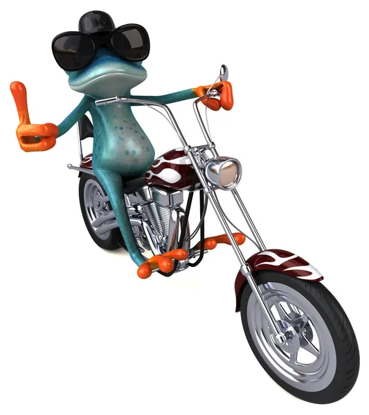 Fun Cartoon Character Motorcycle Illustration — Stock Photo, Image