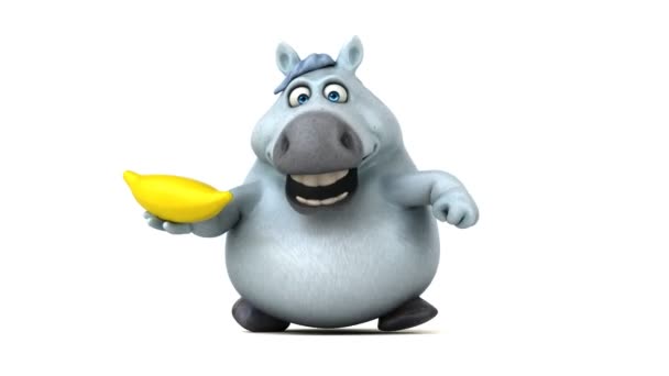 Divertimento Cavallo Con Banana Animazione — Video Stock