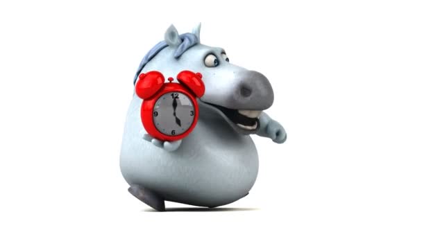 Fun Horse Clock Animation — Stok Video