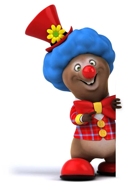 Divertente Personaggio Clown Orso Illustrazione — Foto Stock