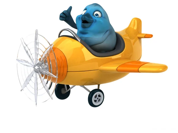 Personagem Desenho Animado Divertido Avião Ilustração — Fotografia de Stock