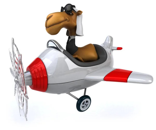 Personagem Engraçado Dos Desenhos Animados Avião Ilustração — Fotografia de Stock