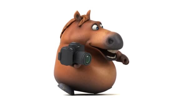 カメラ アニメーションで楽しい馬 — ストック動画