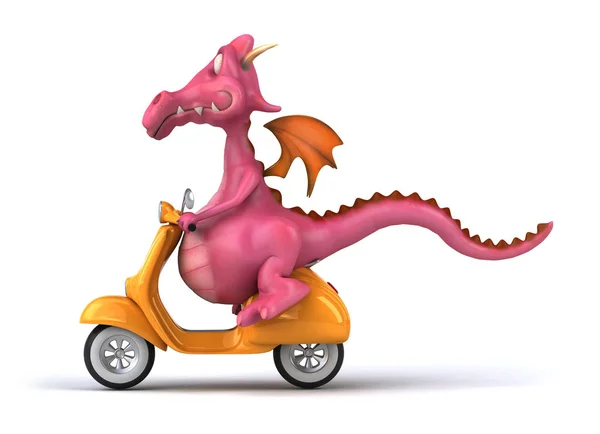 Charakter Zabawy Smoka Motocykl — Zdjęcie stockowe
