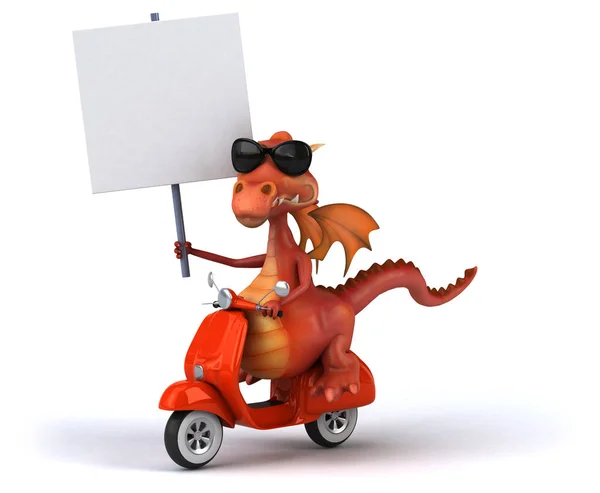 Spaß Drachenfigur Auf Dem Motorrad — Stockfoto