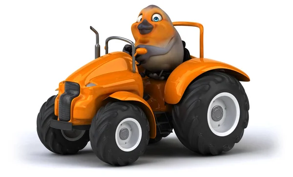 Funny Cartoon Character Tractor Illustration — Stock Photo, Image