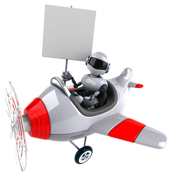 Lustige Cartoon Figur Flugzeug Illustration — Stockfoto