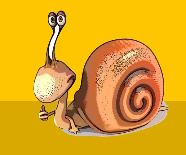 Fun Snail Character Illustration — Stock Photo, Image