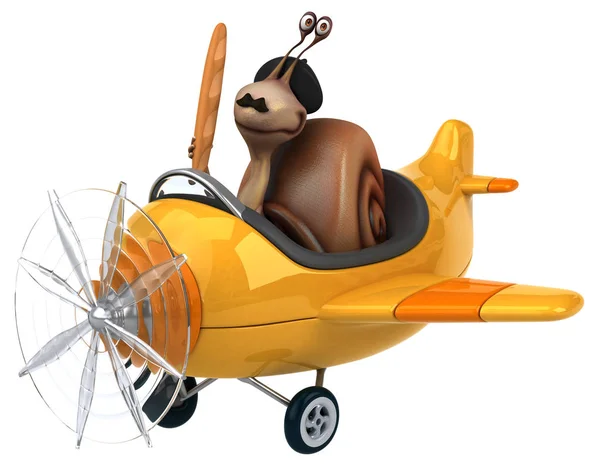 Personagem Engraçado Dos Desenhos Animados Avião Ilustração — Fotografia de Stock
