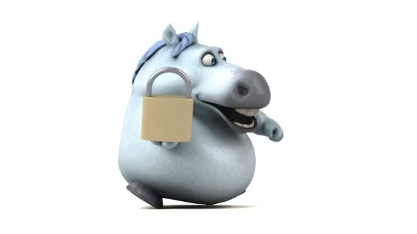 Zabawne Konia Blokada Animacja — Wideo stockowe