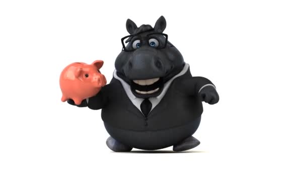 Fun Horse Piggy Bank Animation — Stock Video