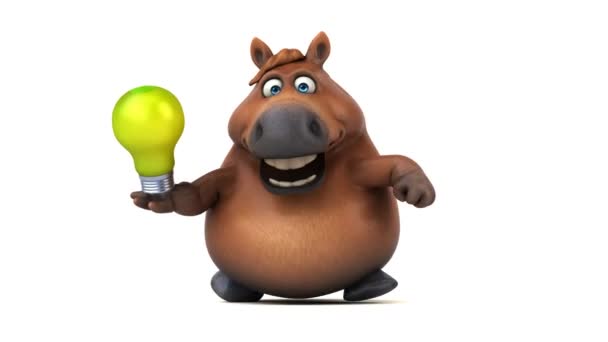 有趣的马与灯泡 — 图库视频影像
