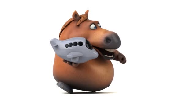 Fun Horse Plane Animation — Stock Video