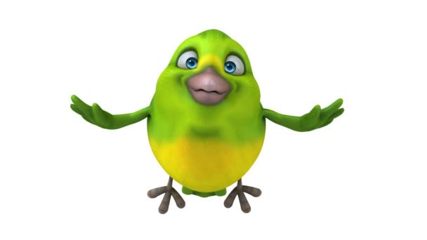 Divertido Pájaro Verde Animación — Vídeo de stock