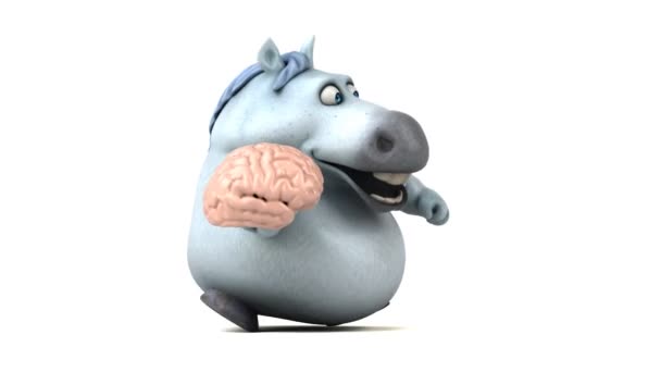 有趣的马与大脑 — 图库视频影像