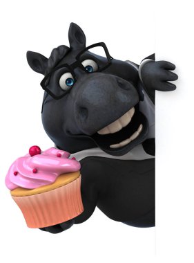 Kek ile eğlenceli at - 3D Görüntü