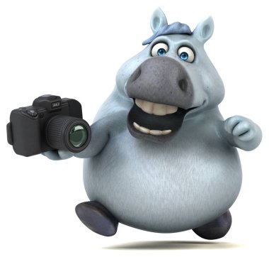 Eğlenceli at holding kamera - 3d çizim