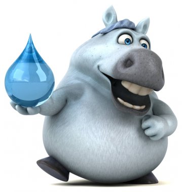 Eğlenceli at tutarak bırakın - 3d çizim 