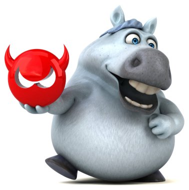 Eğlenceli at holding virüs - 3d çizim