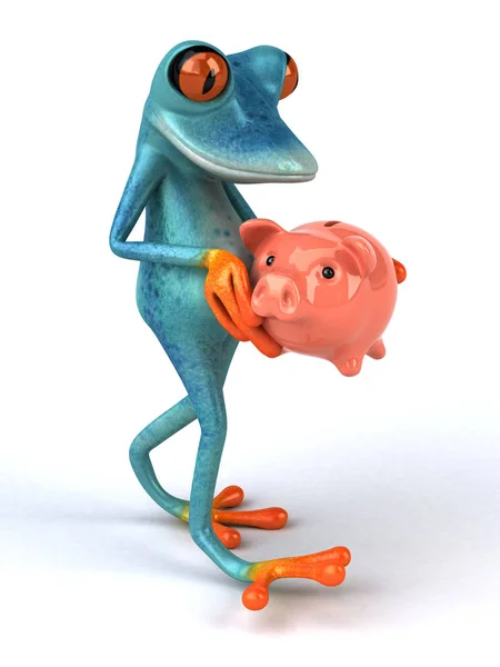 Fun Cartoon Character Piggy Bank Illustration — Stock Photo, Image