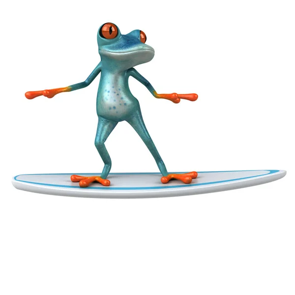 有趣的青蛙滑冰 — 图库照片