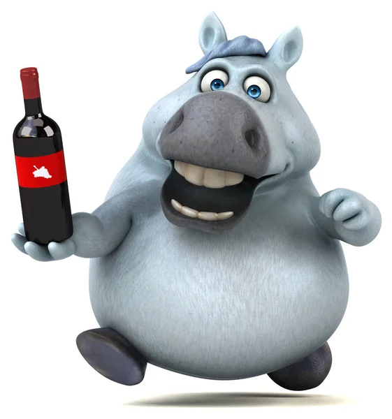 Fun Horse Wine Illustration — Stock Photo, Image