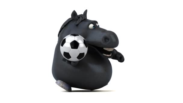 Cavalo Divertido Com Bola Animação — Vídeo de Stock