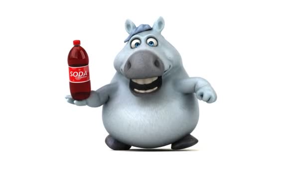 Fun Horse Soda Animation — Stock Video