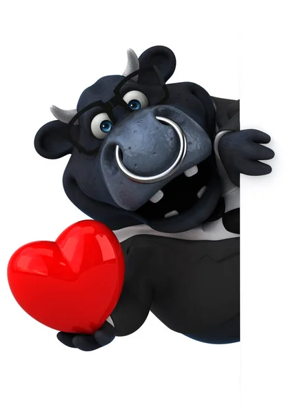 Black Bull Heart Illustration — Stock Photo, Image