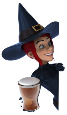 eğlenceli çizgi film karakteri bira - 3d çizim ile