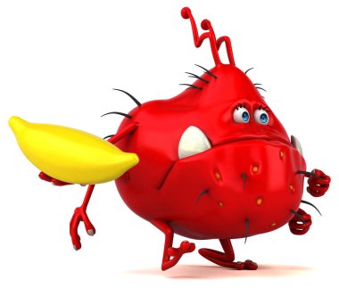 Muz - 3d çizim ile eğlenceli çizgi film karakteri