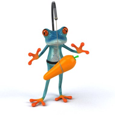 Havuç - 3d çizim ile eğlenceli kurbağa