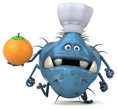 Turuncu - 3d çizim ile eğlenceli çizgi film karakteri