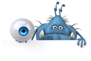 Eğlenceli çizgi film karakteri ile göz - 3d çizim