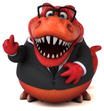 Eğlenceli karikatür işadamı - 3D Görüntü